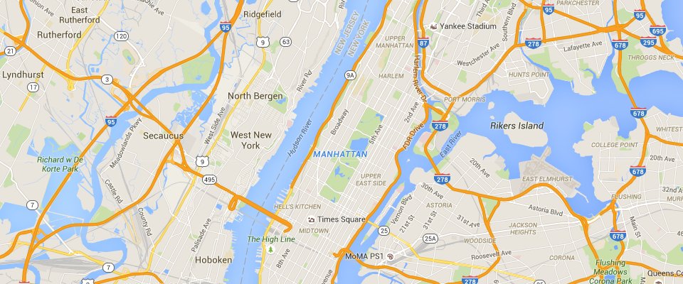 Manhattan Waste Dumpster Rental Service Map